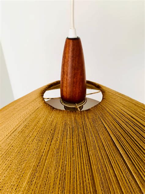 Sisal And Teak Pendant Lamp From Temde At 1stDibs