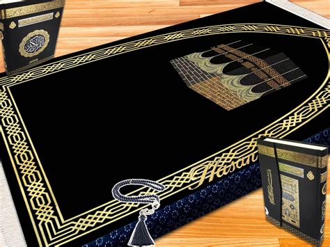 Personalize Foam Padded Kaaba Gold Prayer Rug Quran English Etsy