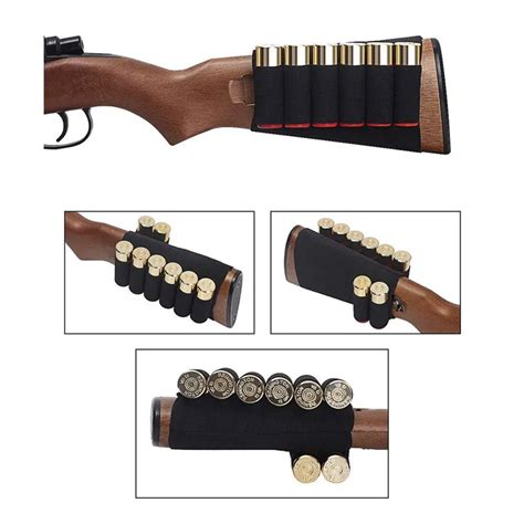 Tactical 8 Round Shotgun Rifle Ammo Buttstock Shell Holder Cartridge 12 20 Gauge Ammunition