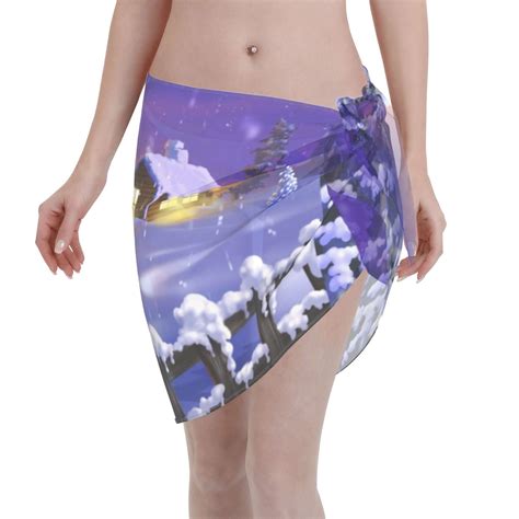 Adobk Christmas Igloo Swimsuit Coverups For Women Beach Bikini Short Skirt For Swimwear