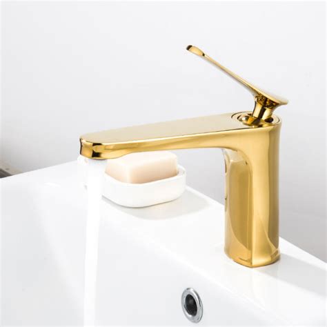 Copper Basin Faucet Hot And Cold Gold Black White Paint Washbasin Single Hole Wash Basin Mixing