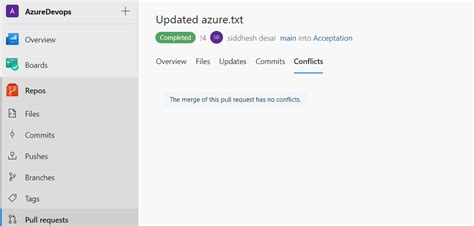 Git Azure Devops Pull Request Conflict On Complete Stack Overflow