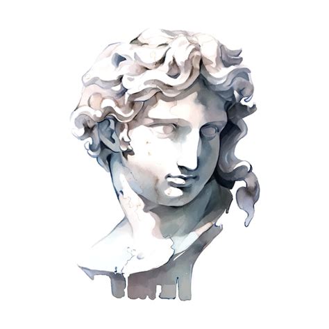 Premium Vector Contemporary Art With Antique Statue Head Watercolor