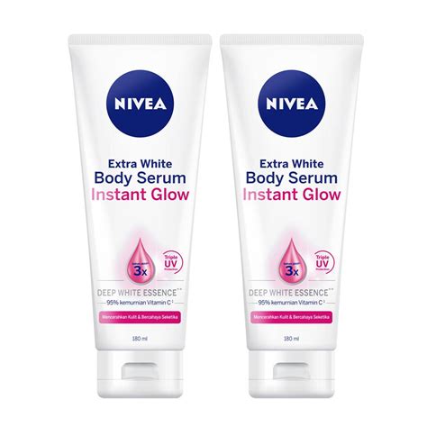 Jual Nivea Body Care Extra White Instant Glow SPF25 Serum 2 X 180 ML