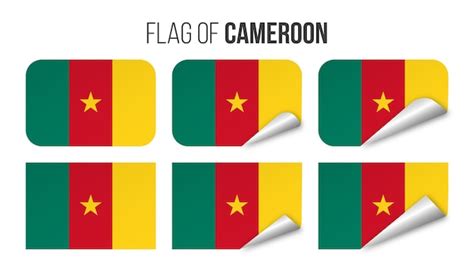 Premium Vector Cameroon Flag Labels Stickers Set Vector Illustration