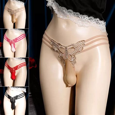 MEN LACE G STRING Sissy Pouch Panties Thong Bikini Gay Briefs Underwear Lingerie PicClick AU