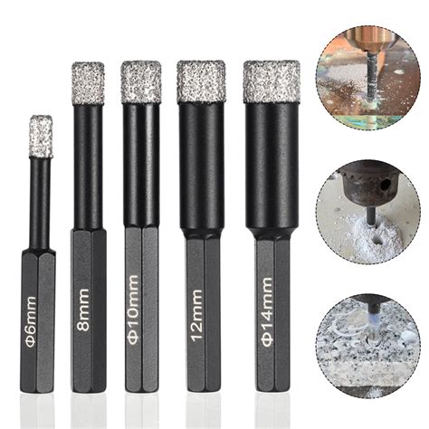 6mm-14mm Dry Diamond Drill Bits for Porcelain Granite Tile Glass