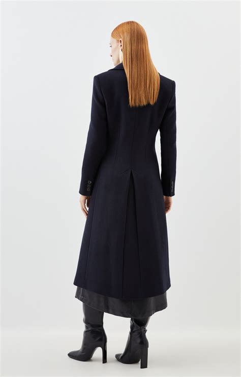 Rent Karen Millen Italian Wool Double Breasted Longline Coat Hirestreet