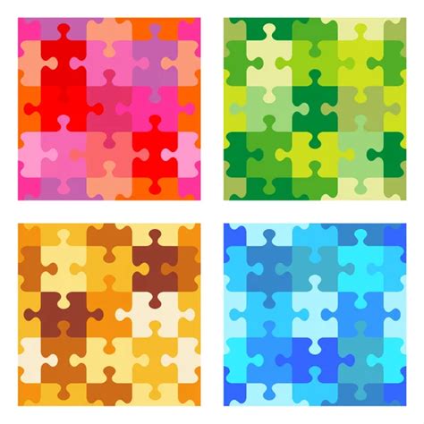 Seamless jigsaw puzzle patterns — Stock Vector © ratselmeister #3577279