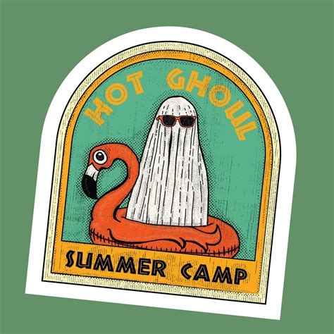 Hot Ghoul Summer Camp Sticker Retro Vintage Halloween Ghost Decal Etsy