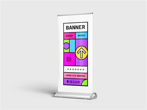 Roll Up Standing Banner Free Mockup — Free Mockup World