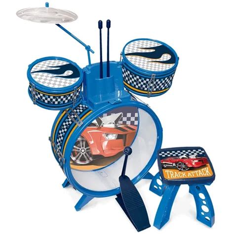Bateria Infantil Hot Wheels Fun Menino Instrumento Musical Frete grátis