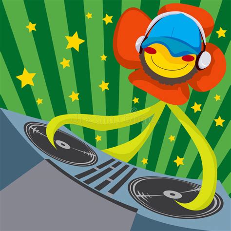 Dj Poppy Flower Stock Vector Illustration Of Note Headphone 18156952