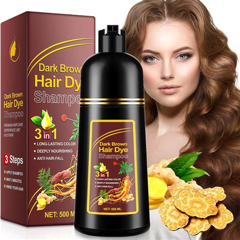 Dark Brown Hair Dye Shampoo Hair Dye Shampoo 3 In 1 For Gray Hair