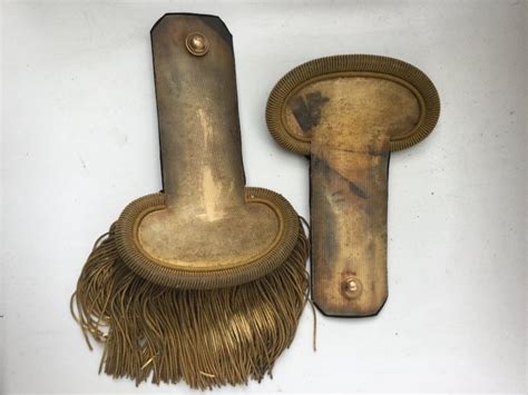 Antique Epaulettes In Original Box Which Belonged To A French Officer