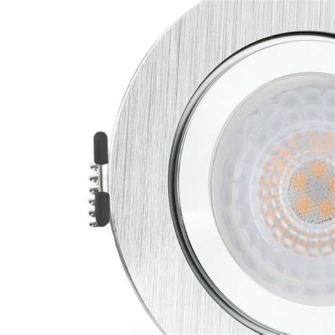 Rw Led Einbauleuchte Flach Rund Mit Fourstep W Neutralwei In Alu