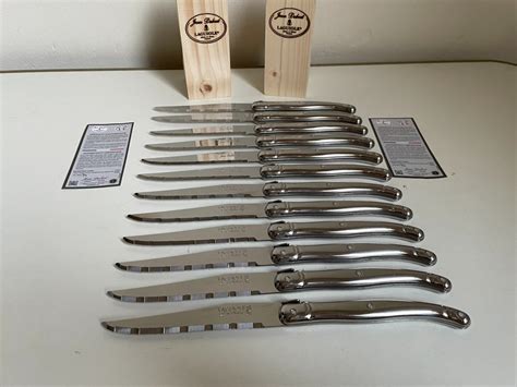 Laguiole Jean Dubost Table Knife Set 12 Steak Knives With