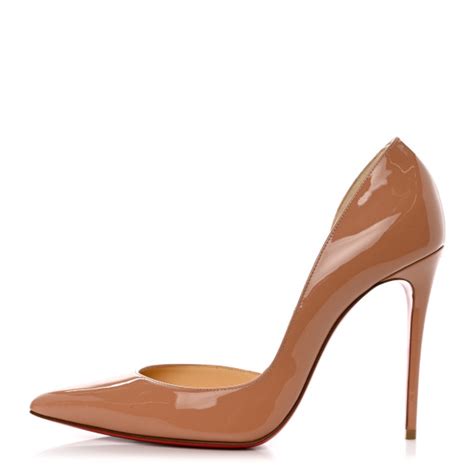 CHRISTIAN LOUBOUTIN Patent Iriza Pumps Nude FASHIONPHILE