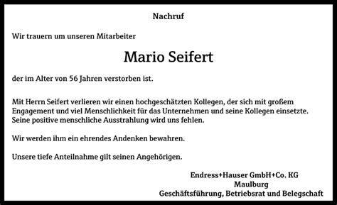 Traueranzeigen Von Mario Seifert Trauer Anzeigen De