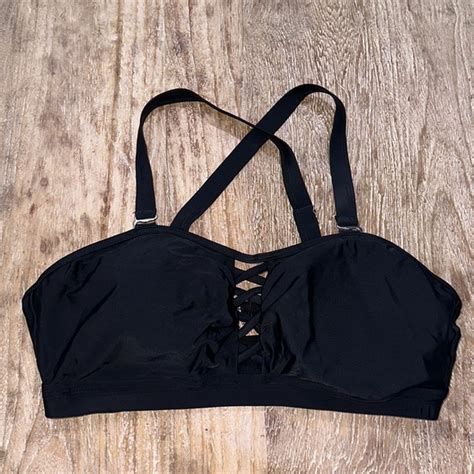 Swim Sexy Full Coverage Criss Cross Cleavage Fully Adjustable Swim Bikini Top Xxl Poshmark
