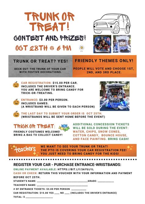 The Trunk Or Treat Contest Flyer