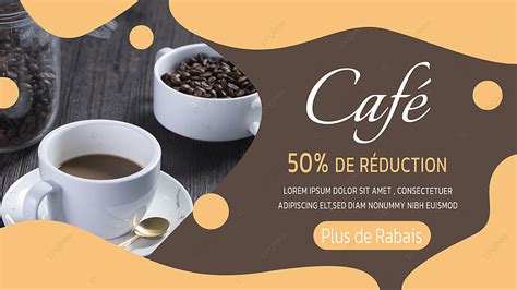 Coffee Real Coffee Beans Restaurant Yellow Web Banner Ad Template