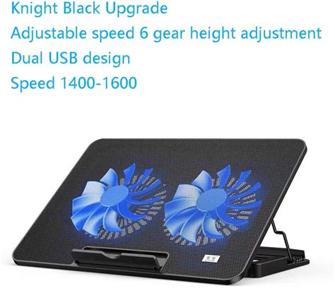 LAPTOP COOLER STAND 2 LARGE FANS TILT FOR 15 17 INCH LAPTOP COOLING PAD ...