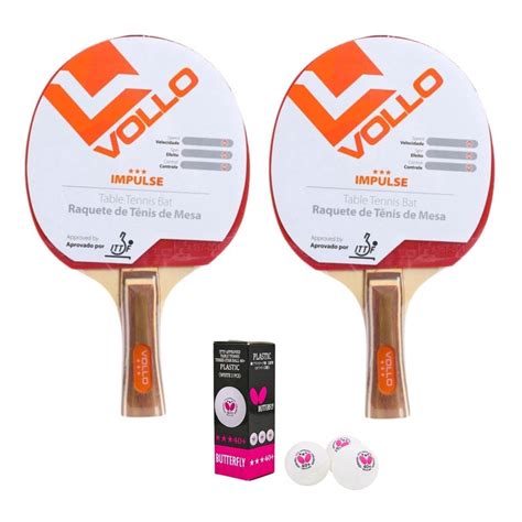 Kit 02 Raquetes Tênis Mesa Profissional Competição ittf 03 Bolas