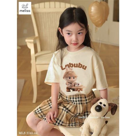 Hot Hit Labubu Dress Set Cotton T Shirt With Skirt And Luxury Pants For Babies Years Old