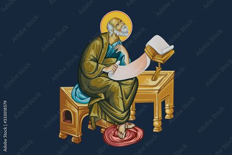 John the Apostle. Illustration in Byzantine style Stock Illustration ...