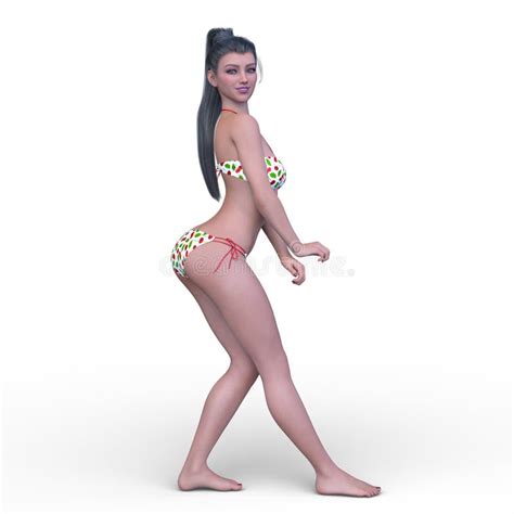 Representaci N De Una Mujer En Bikini Stock De Ilustraci N Ilustraci N De Pelo Juventud