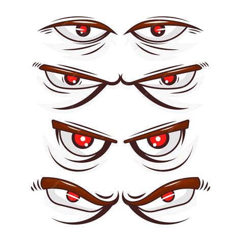 Premium Vector Hand Drawn Angry Eyes Cartoon Illustration