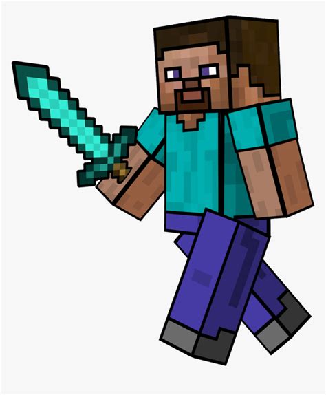 clip  minecraft steve clipart minecraft steve  diamond sword