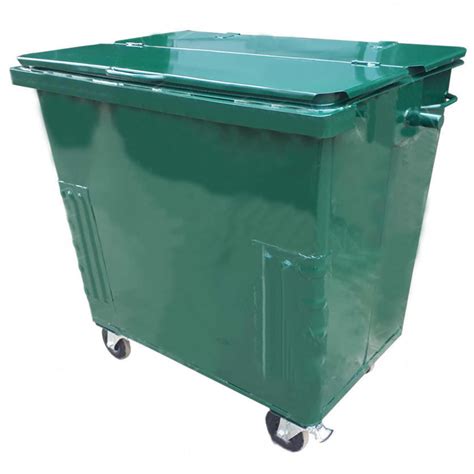Металлический контейнер Waste Box 0,8 куб. м радиусный угол с крышкой и ...