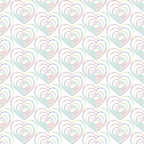 Seamless Pattern With Rainbow Hearts Gay Pride Flag Colored Illustration Trendy Stylish