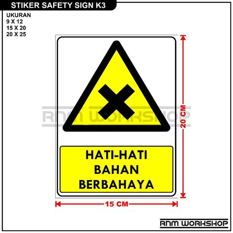 Jual Stiker Safety Sign Rambu K3 Hati Hati Bahan Berbahaya Shopee Indonesia