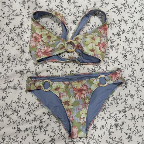 Aerie Flower Bikini Fits Around A Size 2 And B D Cup Depop