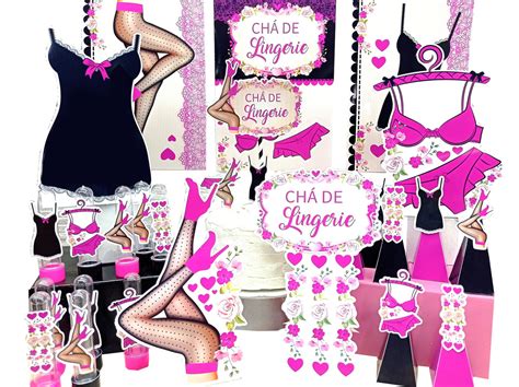 Chá de Lingerie Kit Festa Completa Decoração e Lembrancinha