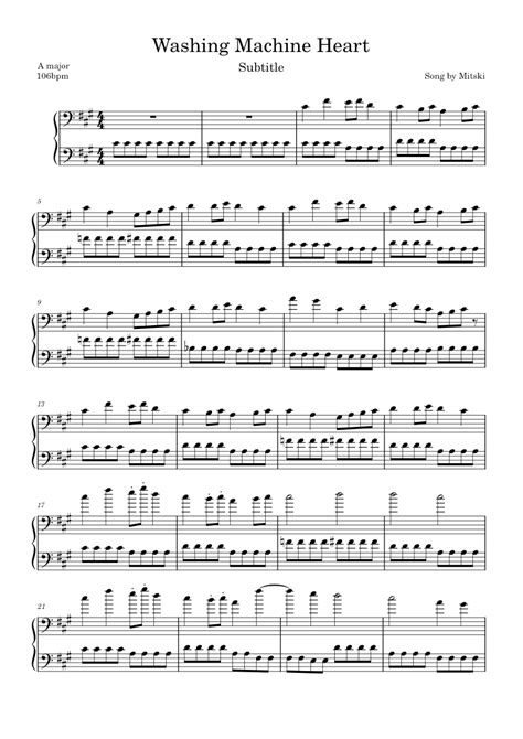 Washing Machine Heart Mitski Sheet Music For Woodwinds Other Solo