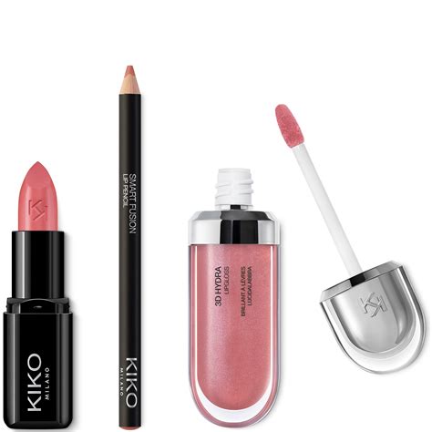 KIKO Milano Exclusive Rosey Nude Lip Trio LOOKFANTASTIC