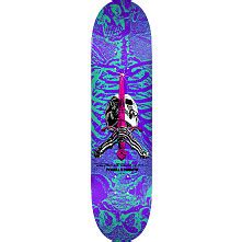 Powell Peralta OG Rodriguez Skull And Sword Skateboard Deck Blue 10 X