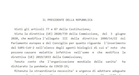 Decreto Legge Ottobre Testo Completo Articoli E Misure