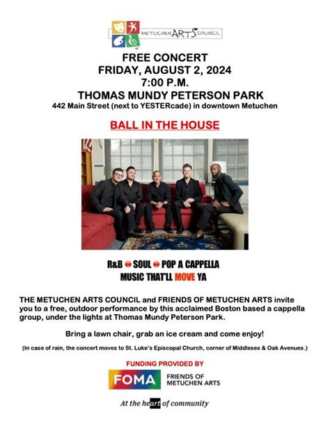 Aug 2 | A Cappella concert with the singing group, Ball in the House | Edison, NJ Patch