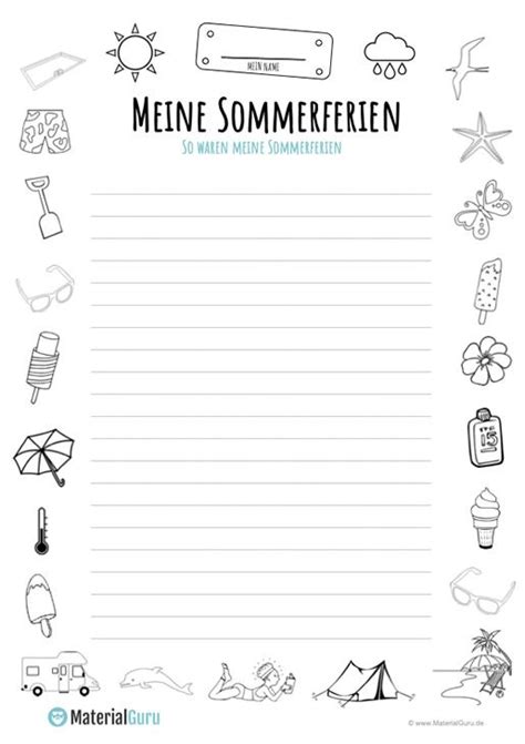 Sommerferien Unterrichtsmaterial - MaterialGuru | Lehrmaterial