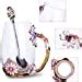 Amazon Luka Tech Enamel Flower Lead Free Glass Coffee Mugs Tea Cup