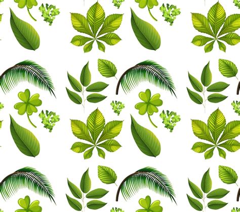 Free Vector Seamless Pattern With Many Different Plants On White