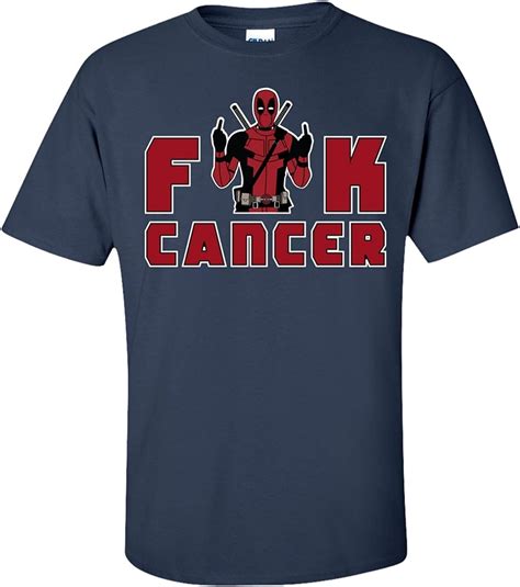 Deadpool Fuck Cancer T Shirt Amazon Co Uk Clothing