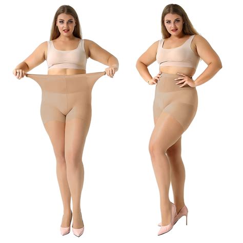 Manzi Women S Pack Plus Size Control Top Leggings Nude Pantyhose Walmart