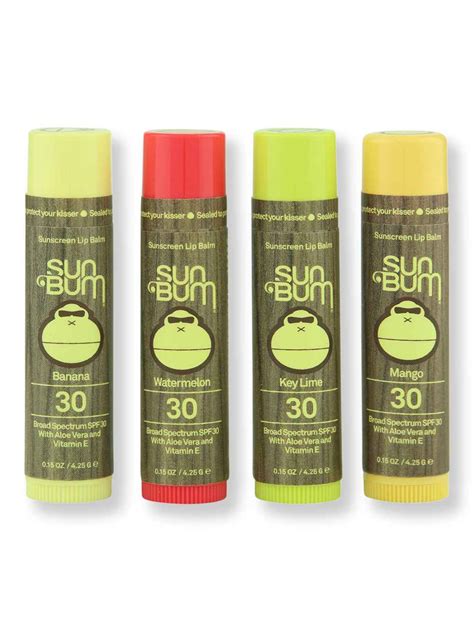 Sun Bum Spf 30 Lip Balm Banana Mango Watermelon Key Lime Editors Pick