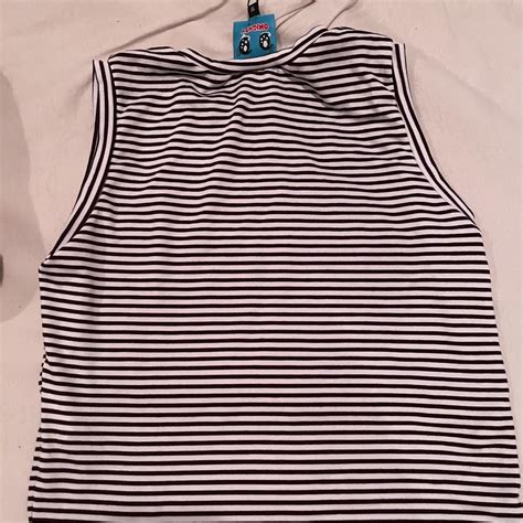 Omighty I Have No Tits Pinstripe White And Black Depop
